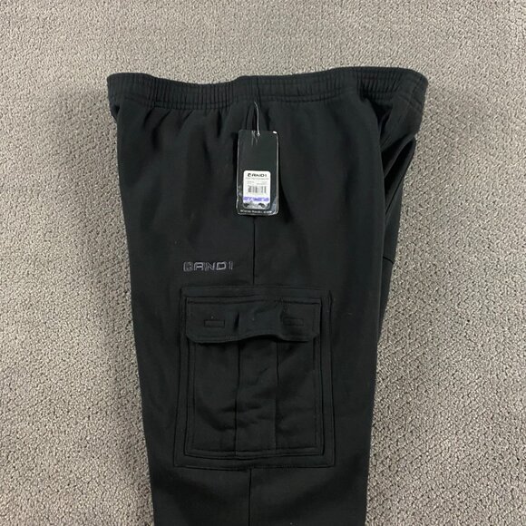 NWT Vintage And1 Sweatpants Men's 2XL Double Team Fleece Cargo Joggers Pants Y2K - Picture 9 of 16